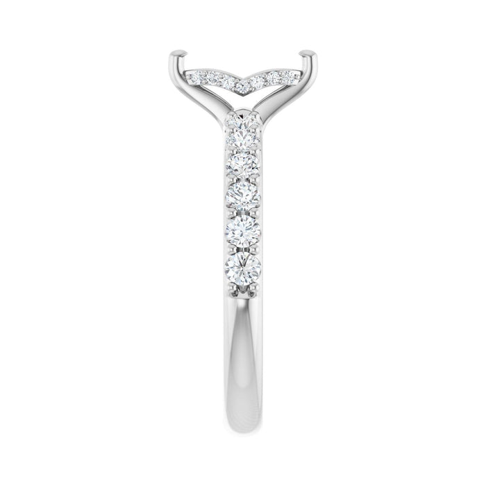 14K White Gold 8x 4 mm Marquise 1/2 CTW Lab-Grown Diamond Semi-Set Engagement Ring