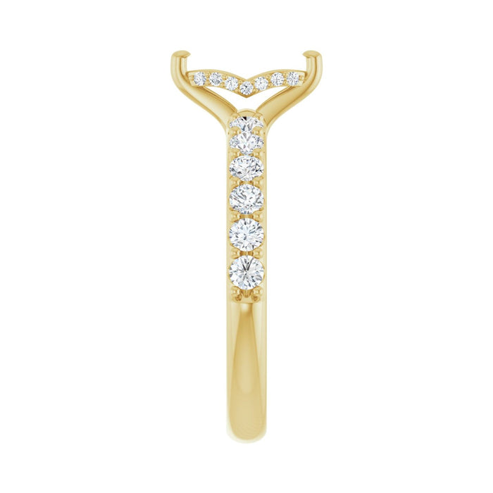 14K Yellow Gold 8x 4 mm Marquise 1/2 CTW Lab-Grown Diamond Semi-Set Engagement Ring