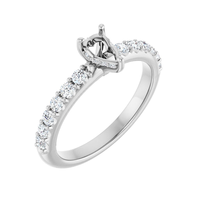 14K White Gold 6x 4 mm Pear 3/8 CTW Lab-Grown Diamond Semi-Set Engagement Ring