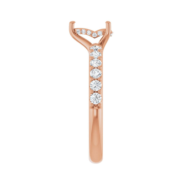 14K Rose Gold 7x 5 mm Pear 1/2 CTW Lab-Grown Diamond Semi-Set Engagement Ring