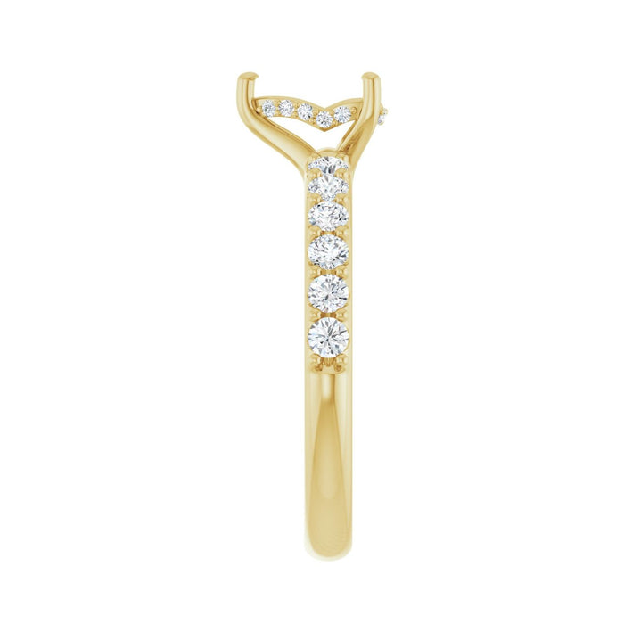 14K Yellow Gold 7x 5 mm Pear 1/2 CTW Lab-Grown Diamond Semi-Set Engagement Ring
