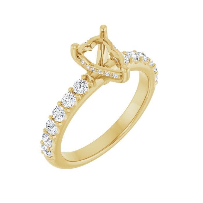14K Yellow Gold 8x 6 mm Pear 1/2 CTW Lab-Grown Diamond Semi-Set Engagement Ring