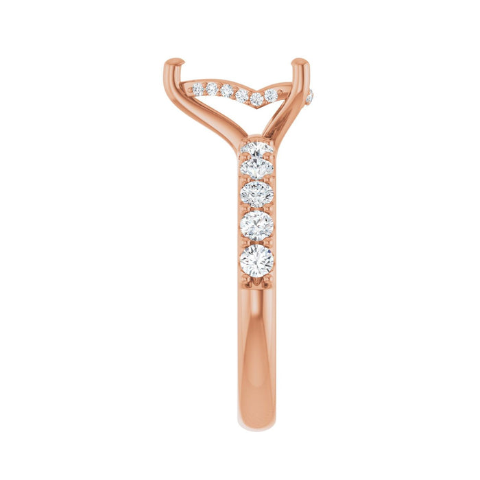 14K Rose Gold 10x 7 mm Pear 5/8 CTW Lab-Grown Diamond Semi-Set Engagement Ring