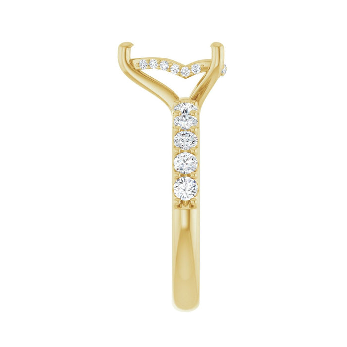 14K Yellow Gold 10x 7 mm Pear 5/8 CTW Lab-Grown Diamond Semi-Set Engagement Ring