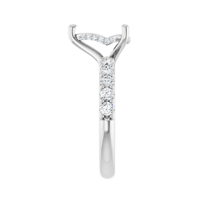 Platinum 10x 7 mm Pear 5/8 CTW Lab-Grown Diamond Semi-Set Engagement Ring
