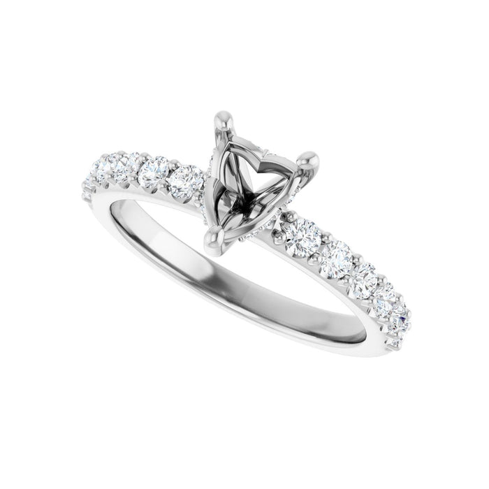 14K White Gold 6x 6 mm Heart 1/2 CTW Lab-Grown Diamond Semi-Set Engagement Ring