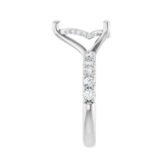 Platinum 12x 8 mm Pear 3/4 CTW Lab-Grown Diamond Semi-Set Engagement Ring