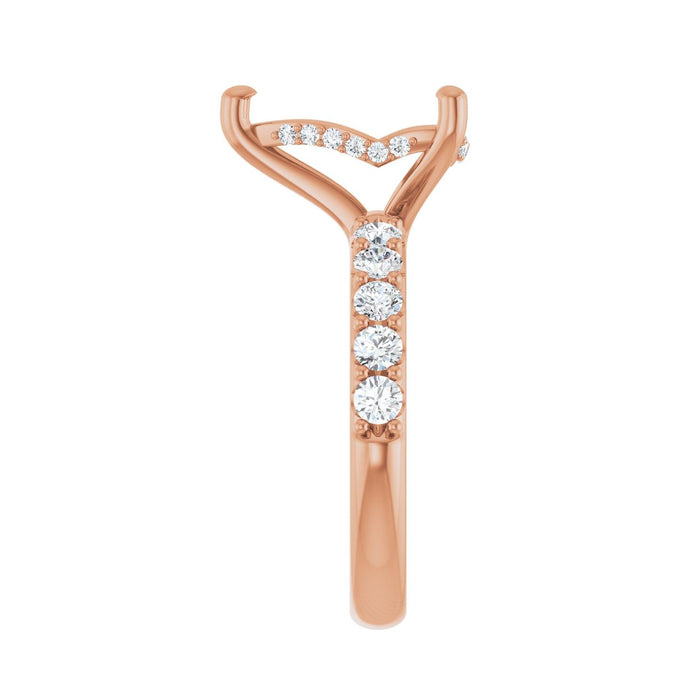 14K Rose Gold 12x 8 mm Pear 3/4 CTW Lab-Grown Diamond Semi-Set Engagement Ring
