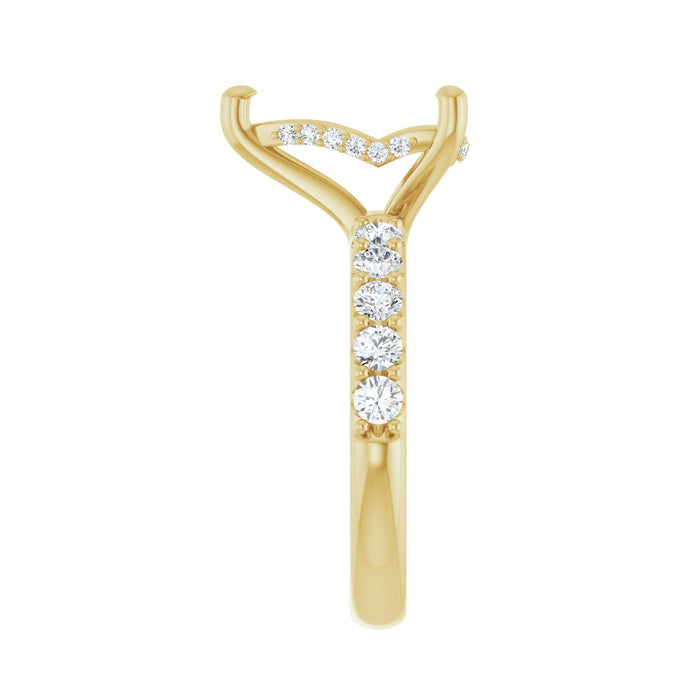 14K Yellow Gold 12x 8 mm Pear 3/4 CTW Lab-Grown Diamond Semi-Set Engagement Ring