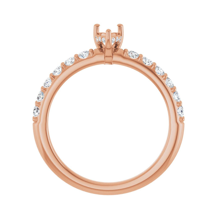 14K Rose Gold 6x 4 mm Pear 3/8 CTW Lab-Grown Diamond Semi-Set Engagement Ring