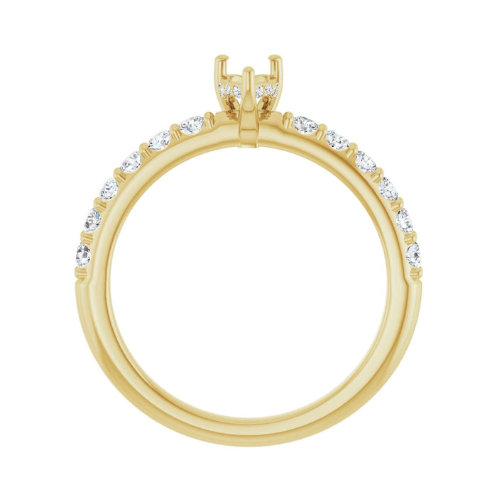14K Yellow Gold 6x 4 mm Pear 3/8 CTW Lab-Grown Diamond Semi-Set Engagement Ring