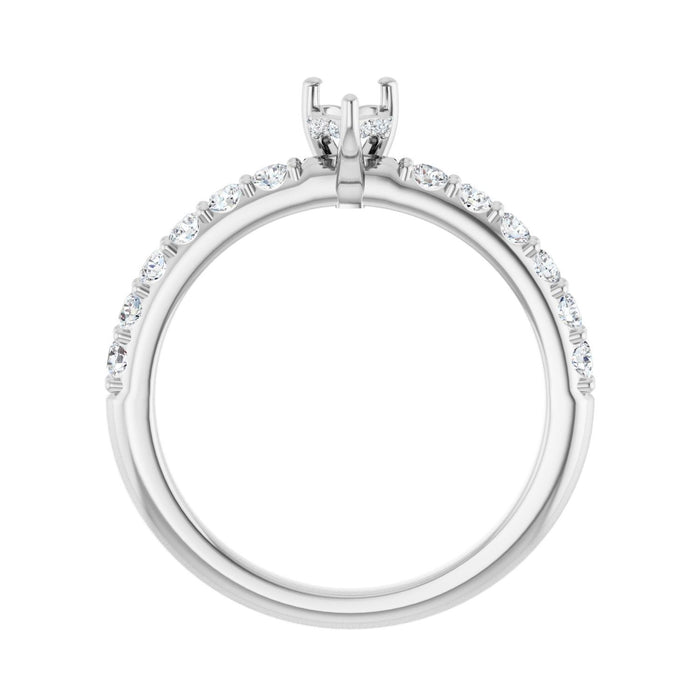 Platinum 6x 4 mm Pear 3/8 CTW Lab-Grown Diamond Semi-Set Engagement Ring