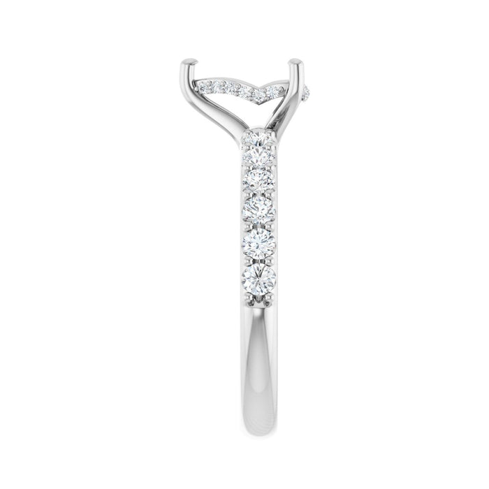 Platinum 8x 6 mm Pear 1/2 CTW Lab-Grown Diamond Semi-Set Engagement Ring
