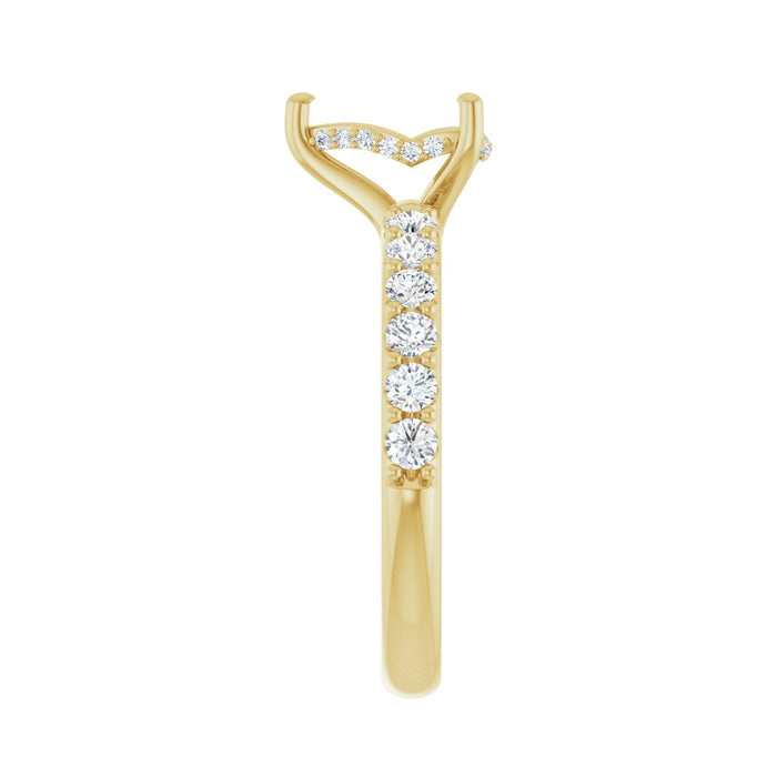 14K Yellow Gold 8x 6 mm Pear 1/2 CTW Lab-Grown Diamond Semi-Set Engagement Ring