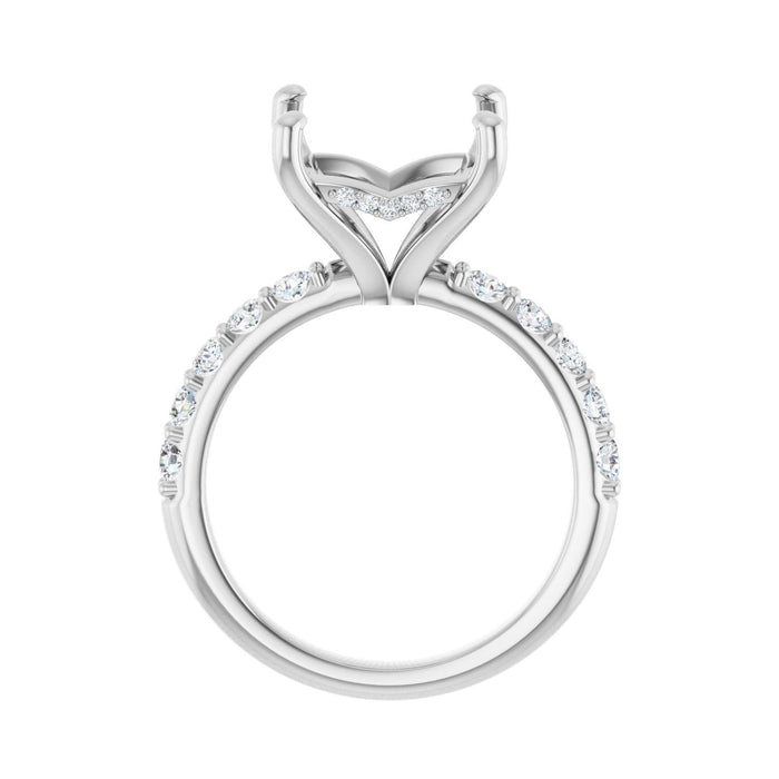 Platinum 9x 9 mm Square 5/8 CTW Lab-Grown Diamond Semi-Set Engagement Ring