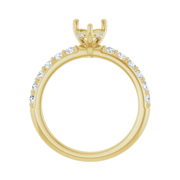 14K Yellow Gold 6x 6 mm Heart 1/2 CTW Lab-Grown Diamond Semi-Set Engagement Ring