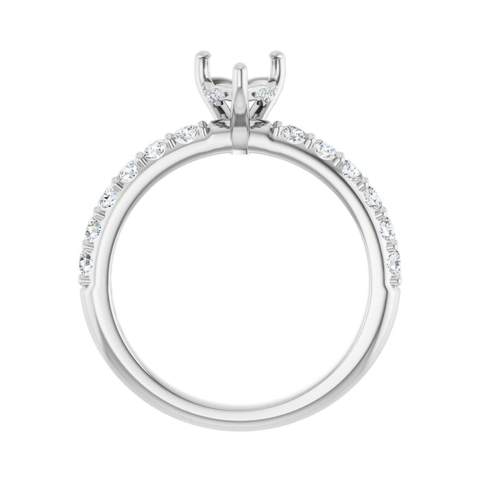 Platinum 6x 6 mm Heart 1/2 CTW Lab-Grown Diamond Semi-Set Engagement Ring