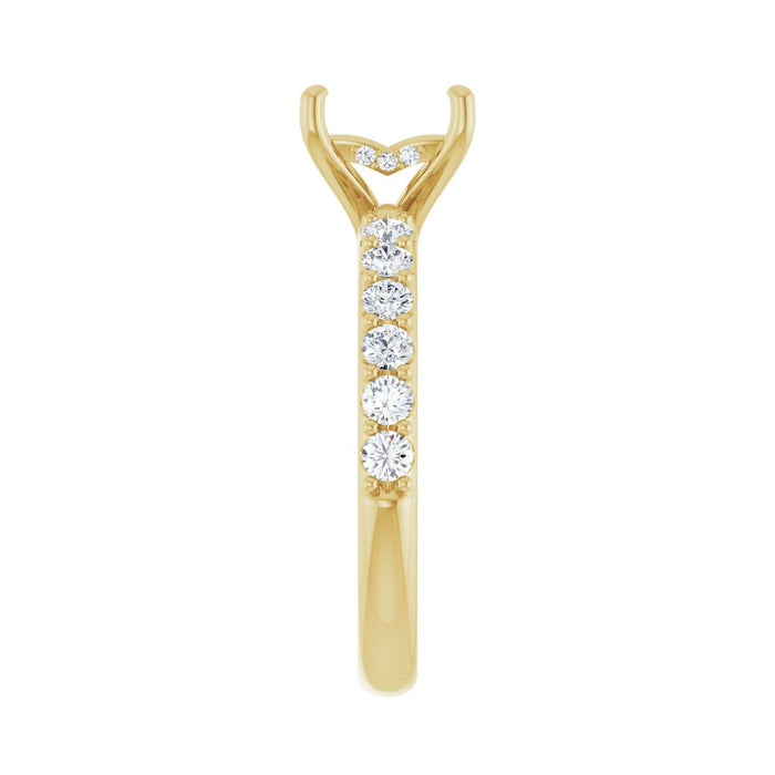 14K Yellow Gold 6x 6 mm Square 1/2 CTW Lab-Grown Diamond Semi-Set Engagement Ring