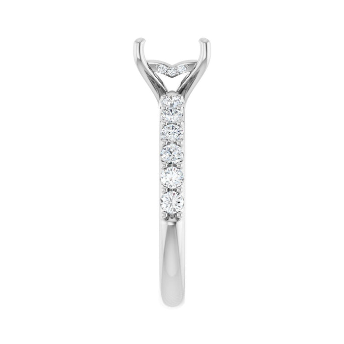 Platinum 6x 6 mm Square 1/2 CTW Lab-Grown Diamond Semi-Set Engagement Ring
