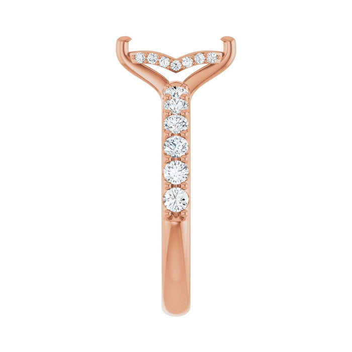 14K Rose Gold 9x 4.5 mm Marquise 5/8 CTW Lab-Grown Diamond Semi-Set Engagement Ring