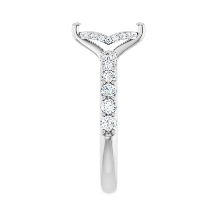 Platinum 9x 4.5 mm Marquise 5/8 CTW Lab-Grown Diamond Semi-Set Engagement Ring