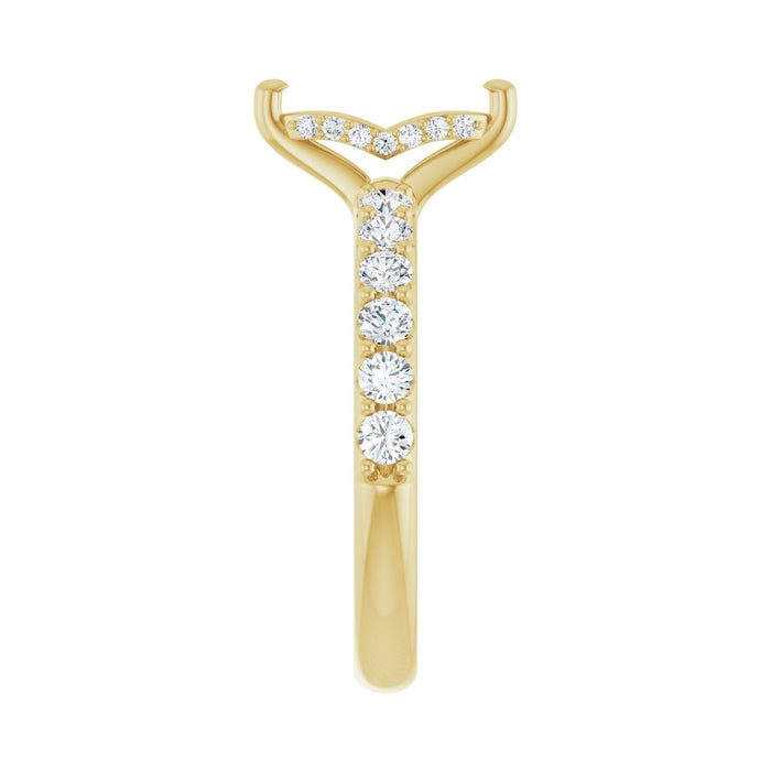 14K Yellow Gold 9x 4.5 mm Marquise 5/8 CTW Lab-Grown Diamond Semi-Set Engagement Ring