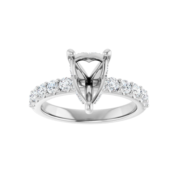 Platinum 10x 7 mm Pear 5/8 CTW Lab-Grown Diamond Semi-Set Engagement Ring