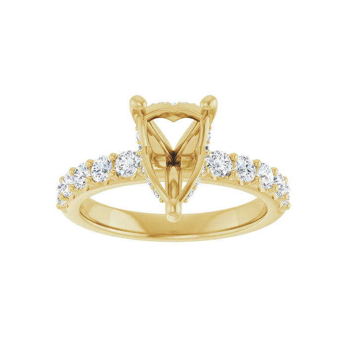 14K Yellow Gold 10x 7 mm Pear 5/8 CTW Lab-Grown Diamond Semi-Set Engagement Ring