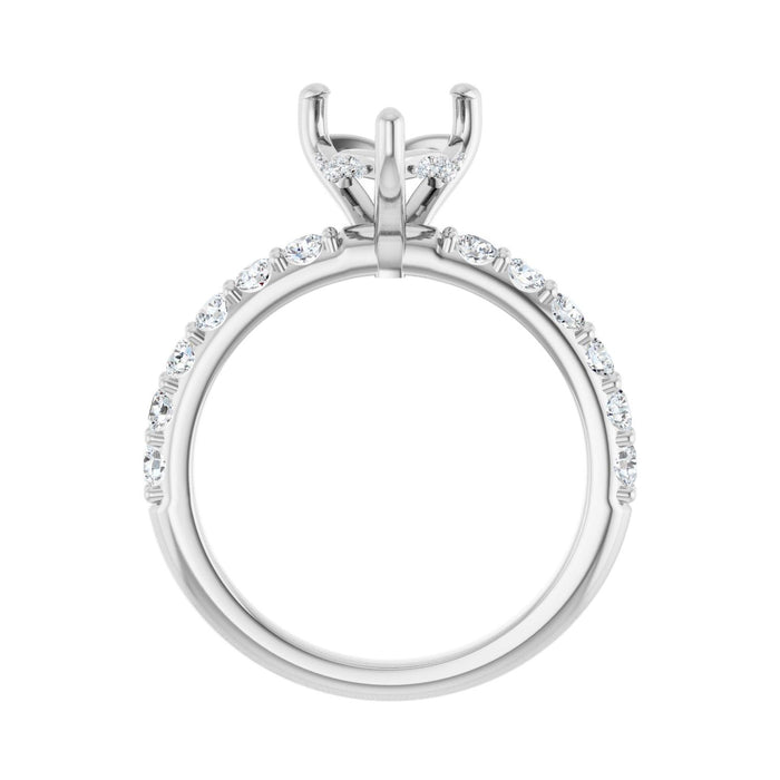 Platinum 8x 8 mm Heart 5/8 CTW Lab-Grown Diamond Semi-Set Engagement Ring