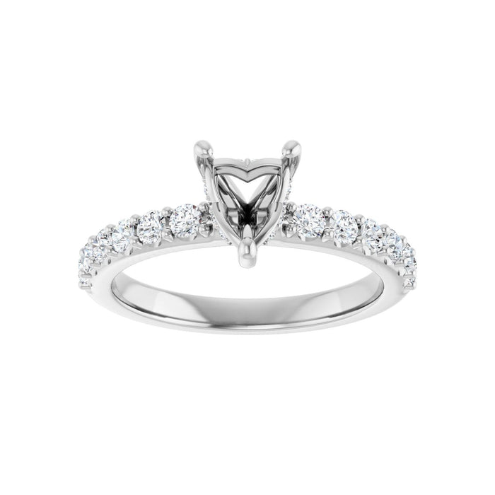 Platinum 6x 6 mm Heart 1/2 CTW Lab-Grown Diamond Semi-Set Engagement Ring