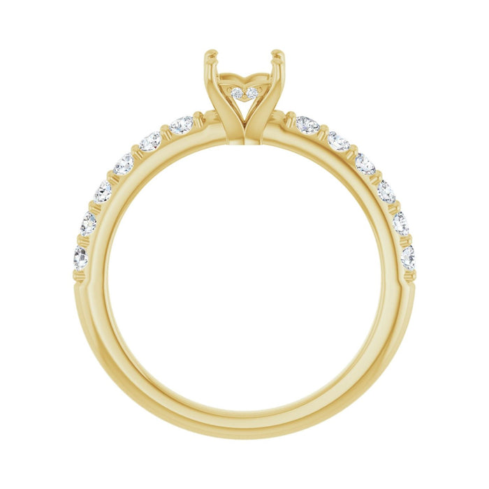 14K Yellow Gold 4x 4 mm Square 3/8 CTW Lab-Grown Diamond Semi-Set Engagement Ring