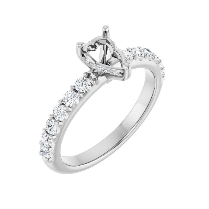 Platinum 7x 5 mm Pear 1/2 CTW Lab-Grown Diamond Semi-Set Engagement Ring