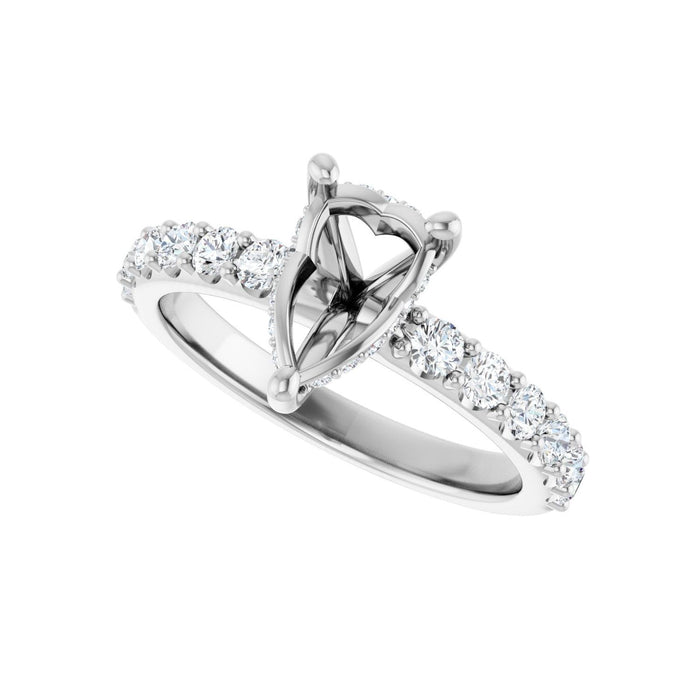 14K White Gold 9x 6 mm Pear 5/8 CTW Lab-Grown Diamond Semi-Set Engagement Ring