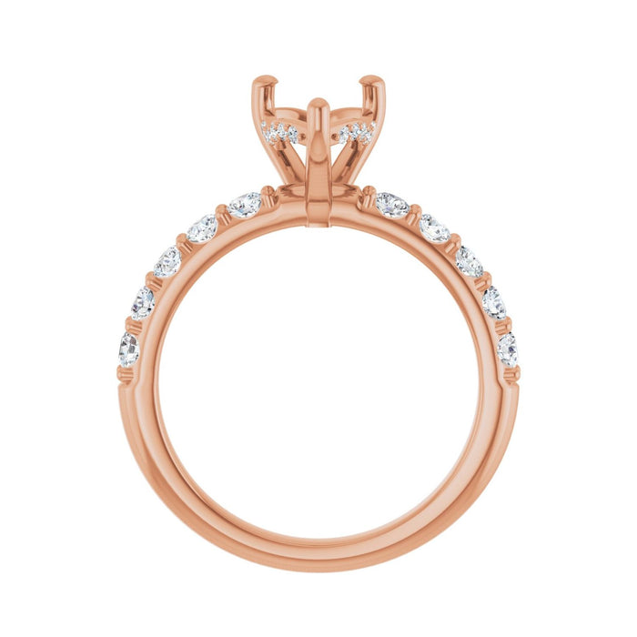 14K Rose Gold 10x 7 mm Pear 5/8 CTW Lab-Grown Diamond Semi-Set Engagement Ring