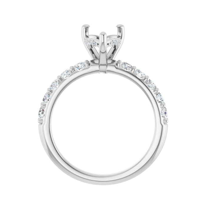 Platinum 10x 7 mm Pear 5/8 CTW Lab-Grown Diamond Semi-Set Engagement Ring