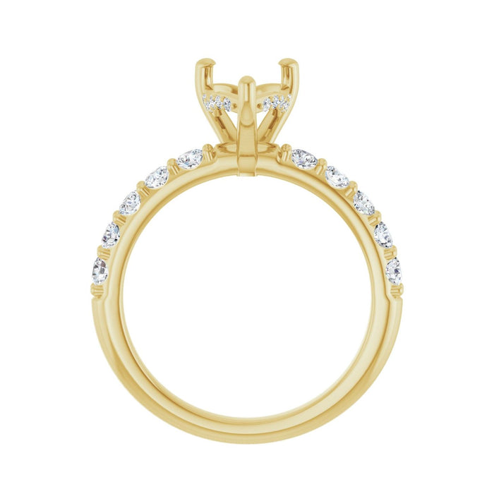 14K Yellow Gold 10x 7 mm Pear 5/8 CTW Lab-Grown Diamond Semi-Set Engagement Ring