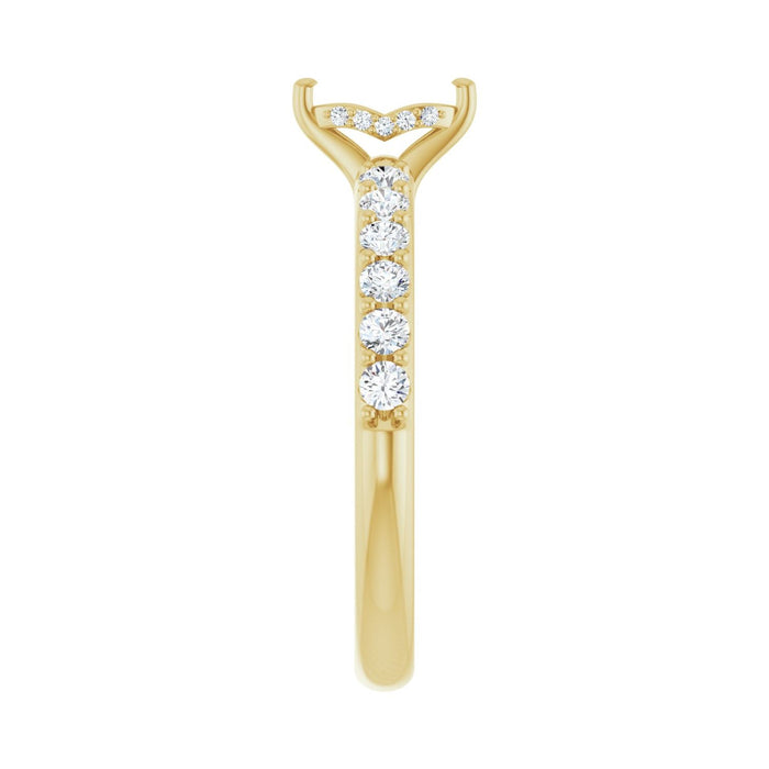 14K Yellow Gold 6x 3 mm Marquise 3/8 CTW Lab-Grown Diamond Semi-Set Engagement Ring