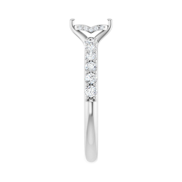 Platinum 6x 3 mm Marquise 3/8 CTW Lab-Grown Diamond Semi-Set Engagement Ring