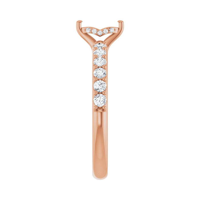 14K Rose Gold 6x 3 mm Marquise 3/8 CTW Lab-Grown Diamond Semi-Set Engagement Ring