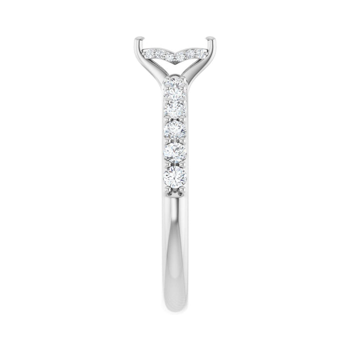 Platinum 6x 3.5 mm Marquise 3/8 CTW Lab-Grown Diamond Semi-Set Engagement Ring