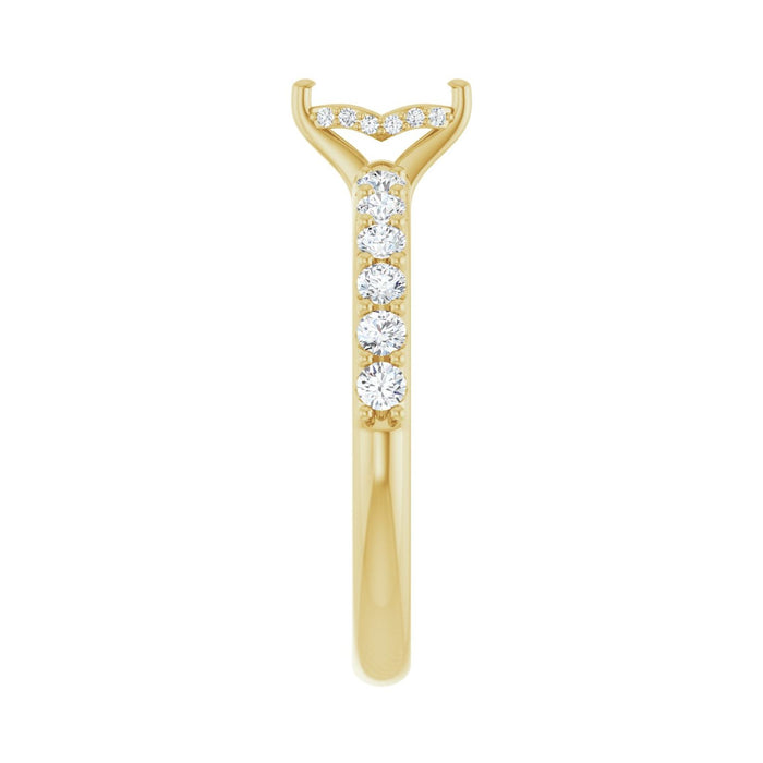 14K Yellow Gold 6x 3.5 mm Marquise 3/8 CTW Lab-Grown Diamond Semi-Set Engagement Ring