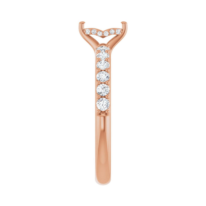 14K Rose Gold 6x 3.5 mm Marquise 3/8 CTW Lab-Grown Diamond Semi-Set Engagement Ring