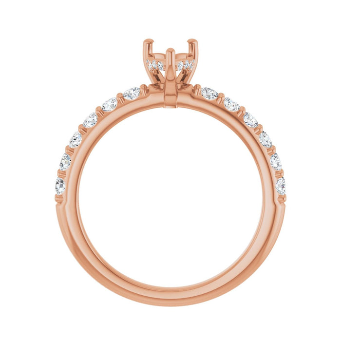 14K Rose Gold 7x 5 mm Pear 1/2 CTW Lab-Grown Diamond Semi-Set Engagement Ring