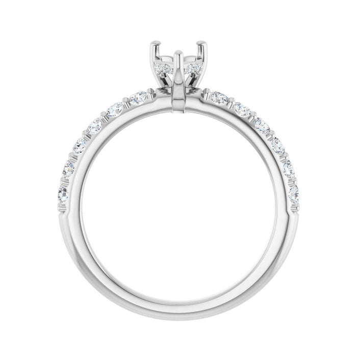 Platinum 7x 5 mm Pear 1/2 CTW Lab-Grown Diamond Semi-Set Engagement Ring