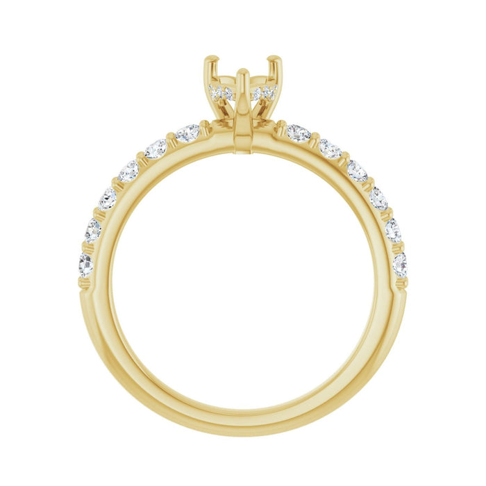 14K Yellow Gold 7x 5 mm Pear 1/2 CTW Lab-Grown Diamond Semi-Set Engagement Ring