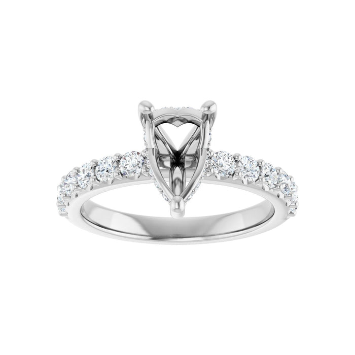 Platinum 9x 6 mm Pear 5/8 CTW Lab-Grown Diamond Semi-Set Engagement Ring