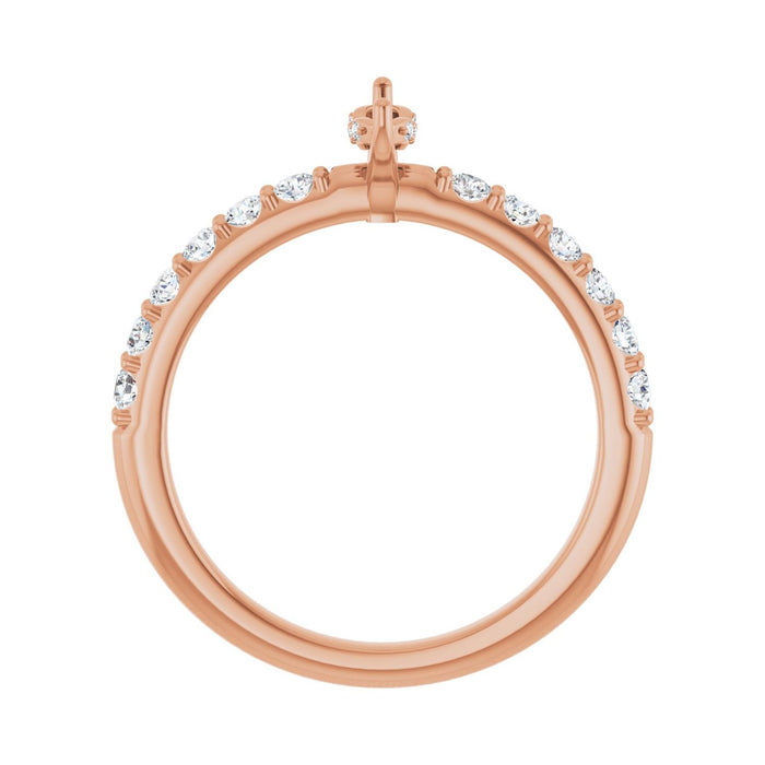 14K Rose Gold 6x 3 mm Marquise 3/8 CTW Lab-Grown Diamond Semi-Set Engagement Ring