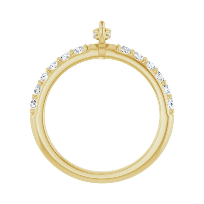 14K Yellow Gold 6x 3 mm Marquise 3/8 CTW Lab-Grown Diamond Semi-Set Engagement Ring