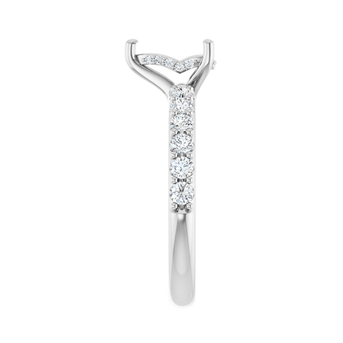 14K White Gold 8x 5 mm Pear 1/2 CTW Lab-Grown Diamond Semi-Set Engagement Ring