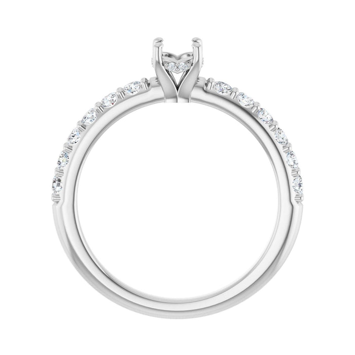 Platinum 4.4 mm Round 3/8 CTW Lab-Grown Diamond Semi-Set Engagement Ring